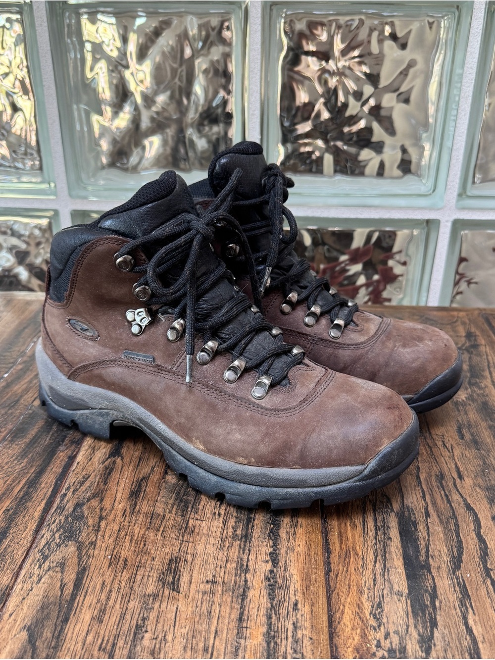 Men's $140 Hi-Tec Altitude IV Leather Brown Waterproof Hiking Boots 9.5